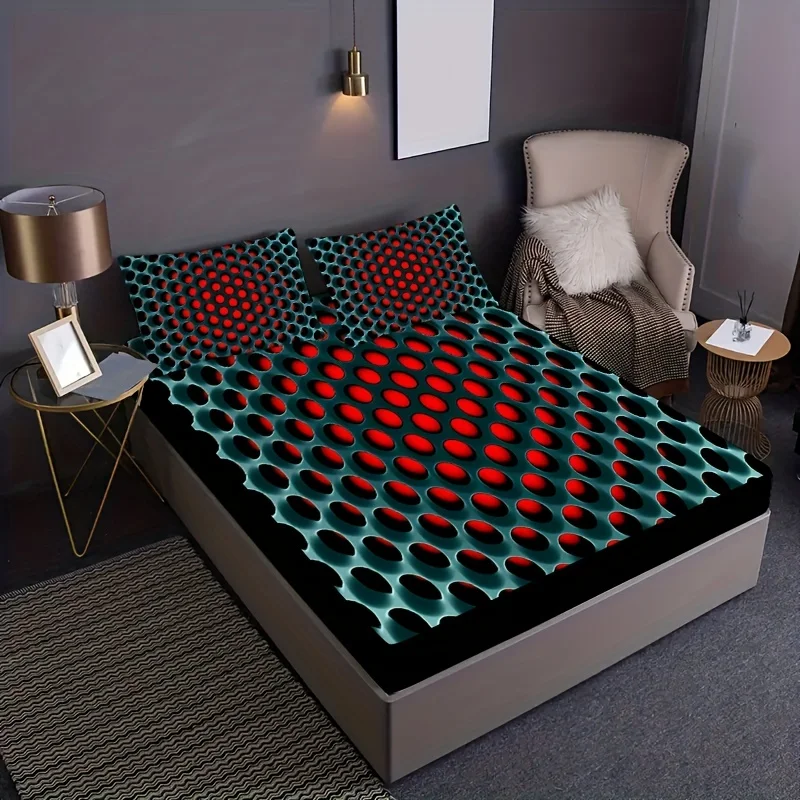 3D Cellular Lattice Print Fitted Sheet Set Soft Comfortable Breathable Bedding Set For Bedroom Guest Room
3D Cellular Lattice Print Fitted Sheet Set Soft Comfortable Breathable Bedding Set For Bedroom Guest Room