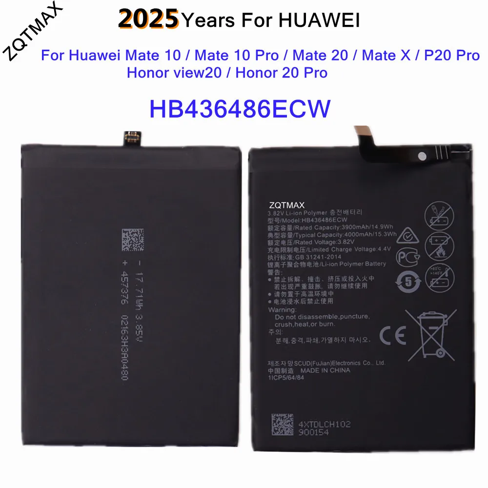 HB436486ECW Battery For Huawei P20 Pro Honor 20 Pro /Honor view20 / Mate 20 /Mate X /Mate 10 /Mate 10 Pro AL00 L09 L29 TL00
HB436486ECW Battery For Huawei P20 Pro Honor 20 Pro /Honor view20 / Mate 20 /Mate X /Mate 10 /Mate 10 Pro AL00 L09 L29 TL00