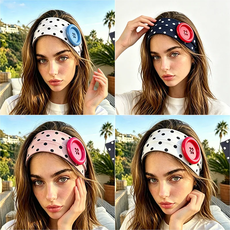 Summer Colorful Dot Large Button Y2K Headband Fashionable Ins Style Elastic Headband Sports Fitness Sweat-Absorbent Hairband
Summer Colorful Dot Large Button Y2K Headband Fashionable Ins Style Elastic Headband Sports Fitness Sweat-Absorbent Hairband