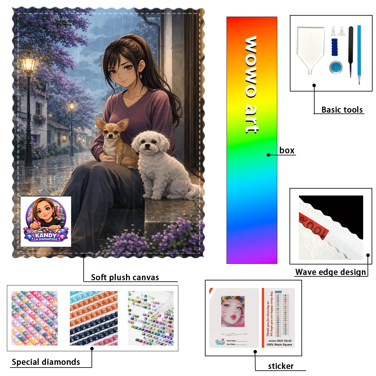 【KANDY_ Diamond Art】The girl holding a puppy on her lap on the road AB Rhinestone FD Rhinestone Perfect Resin Diamond
【KANDY_ Diamond Art】The girl holding a puppy on her lap on the road AB Rhinestone FD Rhinestone Perfect Resin Diamond
