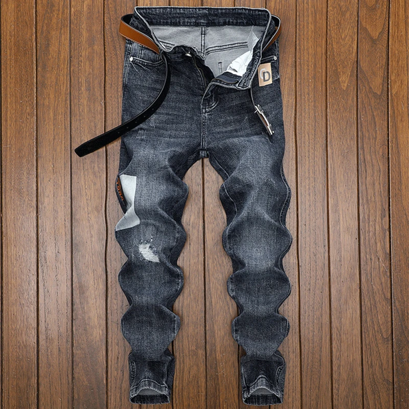 New Fashion Ripped Stitching Jeans Men Mid-Waisted Casual Slim Pencil Pants Hip Hop Streetwear
New Fashion Ripped Stitching Jeans Men Mid-Waisted Casual Slim Pencil Pants Hip Hop Streetwear