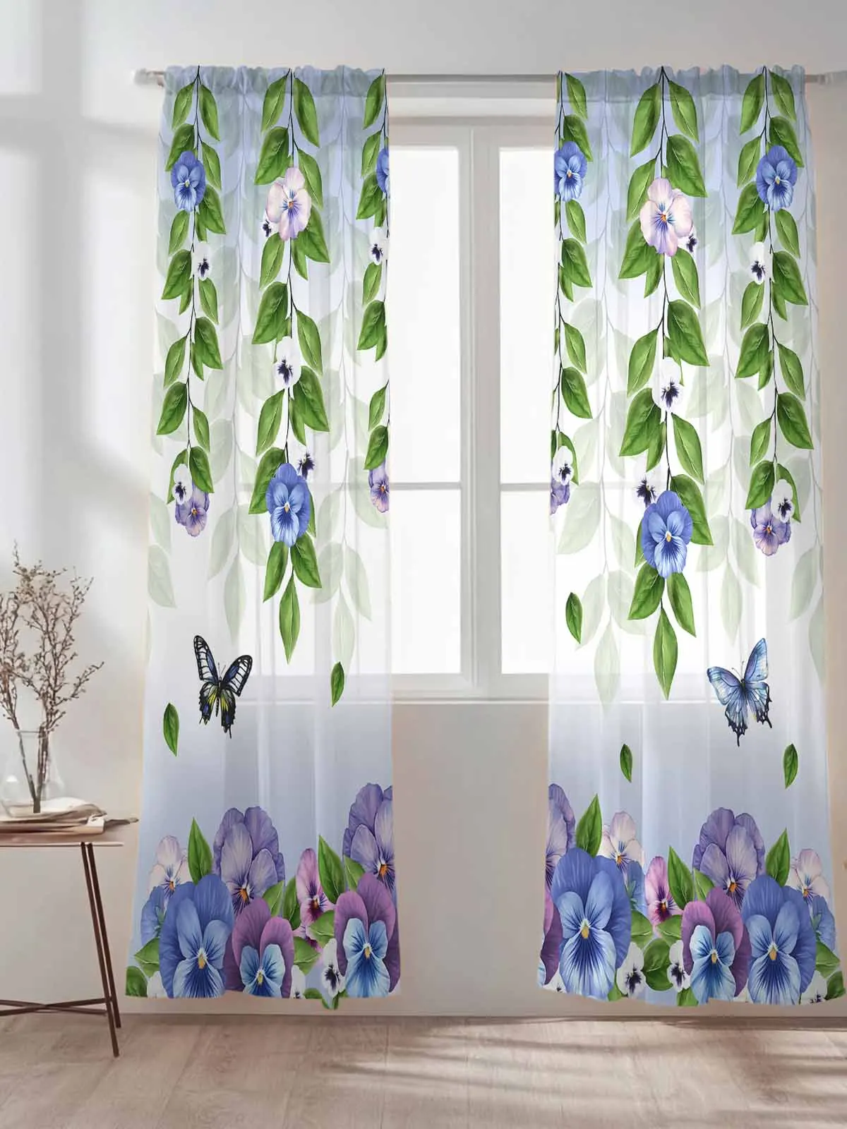 Spring Gradient Background Summer Pastoral Voile Sheer Window Drapes Curtains for Bedroom Living Room
Spring Gradient Background Summer Pastoral Voile Sheer Window Drapes Curtains for Bedroom Living Room