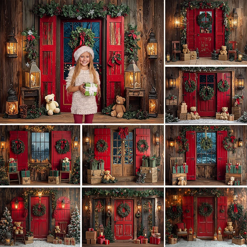 LS Photography Background Christmas Window Red Wooden Door Bear Gift Xmas Tree Kid Family Portrait Decor Backdrop Photo Studio
LS Photography Background Christmas Window Red Wooden Door Bear Gift Xmas Tree Kid Family Portrait Decor Backdrop Photo Studio