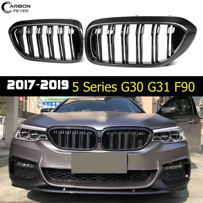 1 Pair Dual Slat Gloss Black ABS Kidney Racing Grille For BMW 5 Series G30 G31 F90(M5) 2017-2019 Pre-LCI Car Front Bumper Grille
1 Pair Dual Slat Gloss Black ABS Kidney Racing Grille For BMW 5 Series G30 G31 F90(M5) 2017-2019 Pre-LCI Car Front Bumper Grille