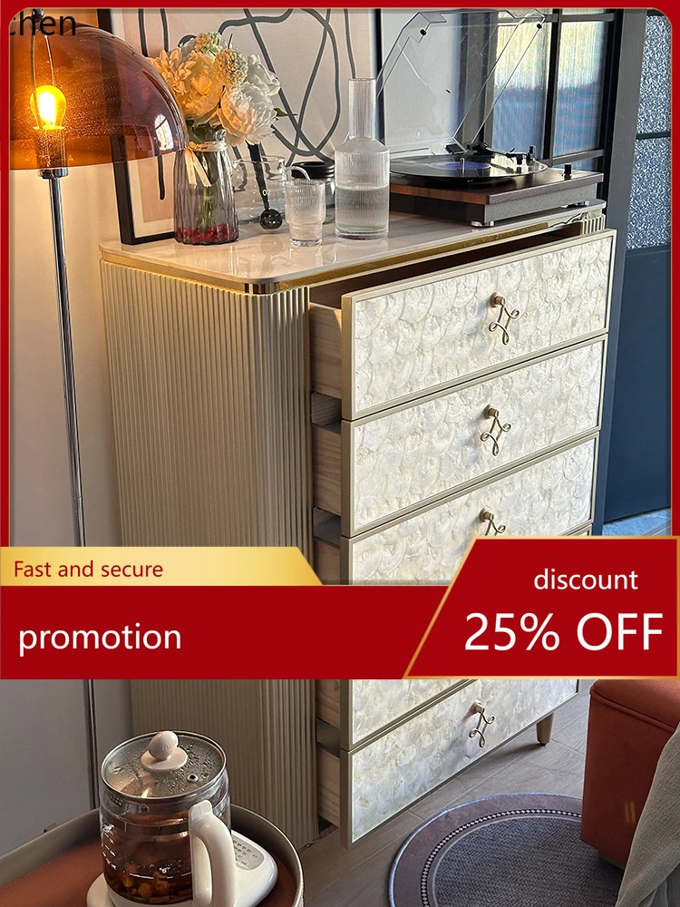 HXL Light Luxury Shell Chest of Drawers Solid Wood Storage Entrance Living Room Wall Cabinet
HXL Light Luxury Shell Chest of Drawers Solid Wood Storage Entrance Living Room Wall Cabinet