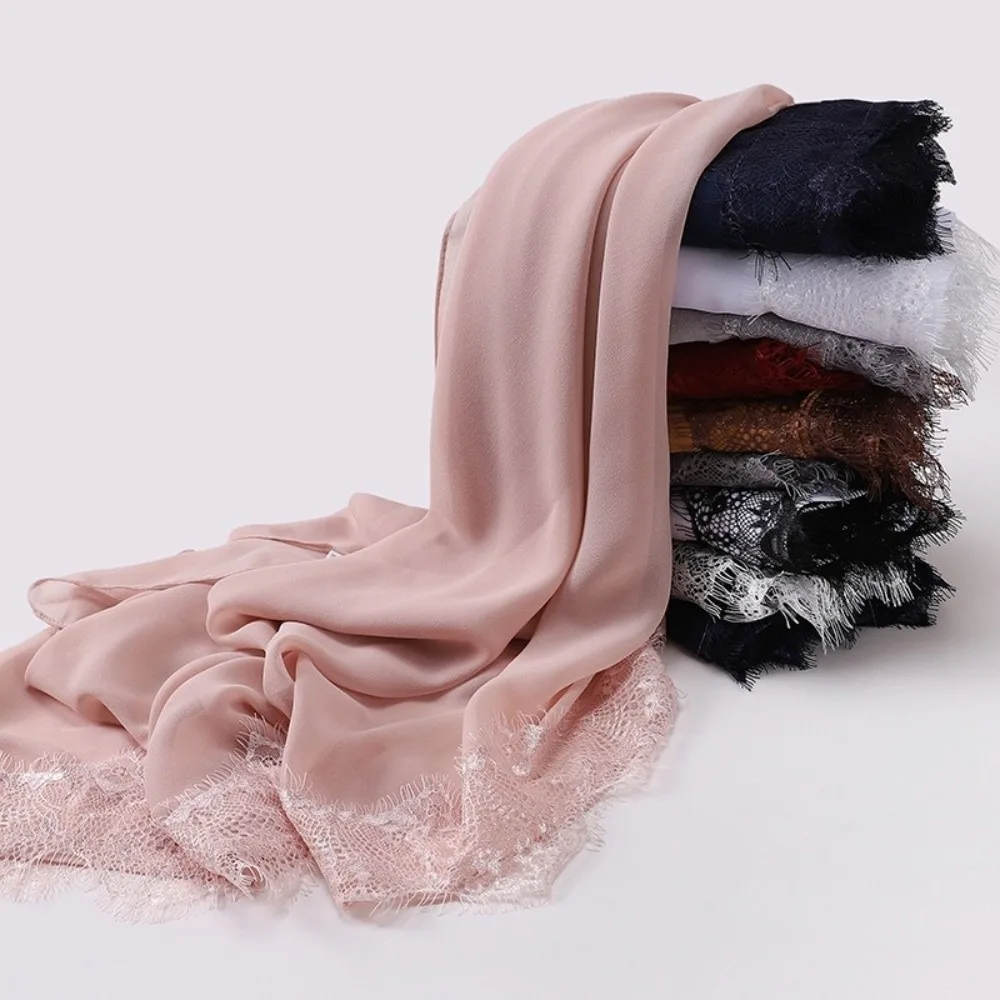 Versatile Elegant Silk Scarf Solid Color Lace Edge Chiffon Hijab Veil Soft Long Sunscreen Shawl Women Headwear
Versatile Elegant Silk Scarf Solid Color Lace Edge Chiffon Hijab Veil Soft Long Sunscreen Shawl Women Headwear