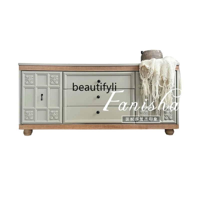 French retro solid wood living room against the wall light luxury TV cabinet door side cabinet bedroom carved bedside cabinet
French retro solid wood living room against the wall light luxury TV cabinet door side cabinet bedroom carved bedside cabinet