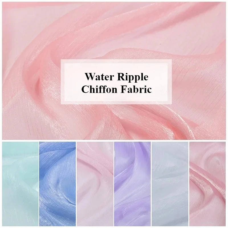 0.5/1/2/5/10M Water Ripple Chiffon Fabric Shiny Tulle Cloth Colorful Organza Crepe for Wedding Decorative,Sew Clothing Material
0.5/1/2/5/10M Water Ripple Chiffon Fabric Shiny Tulle Cloth Colorful Organza Crepe for Wedding Decorative,Sew Clothing Material