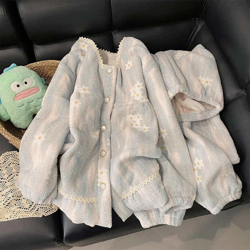 Коралловые бархатные пижамы женские осенне-зимние повседневные домашние костюмы из двух предметов с принтом теплые милые свободные пижамы с круглым вырезом Femme
Коралловые бархатные пижамы женские осенне-зимние повседневные домашние костюмы из двух предметов с принтом теплые милые свободные пижамы с круглым вырезом Femme