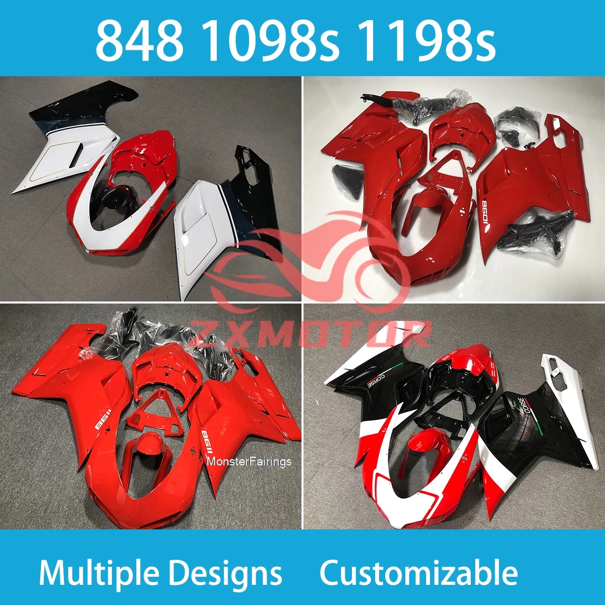 For Ducati 848 1098 1198 1098s 1198s ZXMT Plastic Fairings Aftermaket Motorcycle Bodywork Fairing Kit Injection ABS Cowling
For Ducati 848 1098 1198 1098s 1198s ZXMT Plastic Fairings Aftermaket Motorcycle Bodywork Fairing Kit Injection ABS Cowling