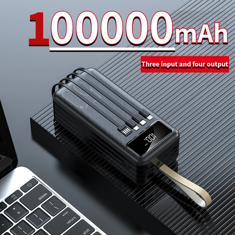 Портативное зарядное устройство 100000 мАч, портативное быстрое зарядное устройство PD со встроенным 4-проводным внешним аккумулятором, подходит для iPhone 14 13 12 Pro
Портативное зарядное устройство 100000 мАч, портативное быстрое зарядное устройство PD со встроенным 4-проводным внешним аккумулятором, подходит для iPhone 14 13 12 Pro