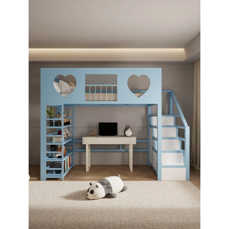 Wrought iron apartment duplex loft multifunctional bed and table
Wrought iron apartment duplex loft multifunctional bed and table