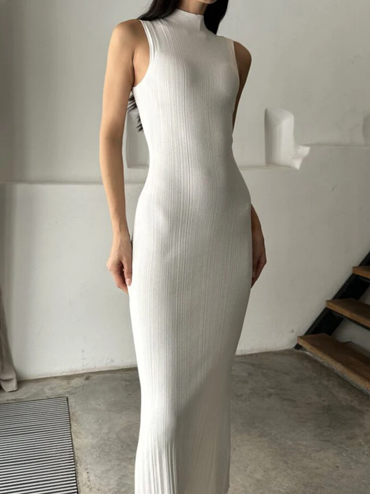 White Long Dresses Women Summer Turtleneck Knitted Dress Female Sexy Sleeveless Tank Dress Ladies Ladies Elegant Ribbed Vestidos
White Long Dresses Women Summer Turtleneck Knitted Dress Female Sexy Sleeveless Tank Dress Ladies Ladies Elegant Ribbed Vestidos