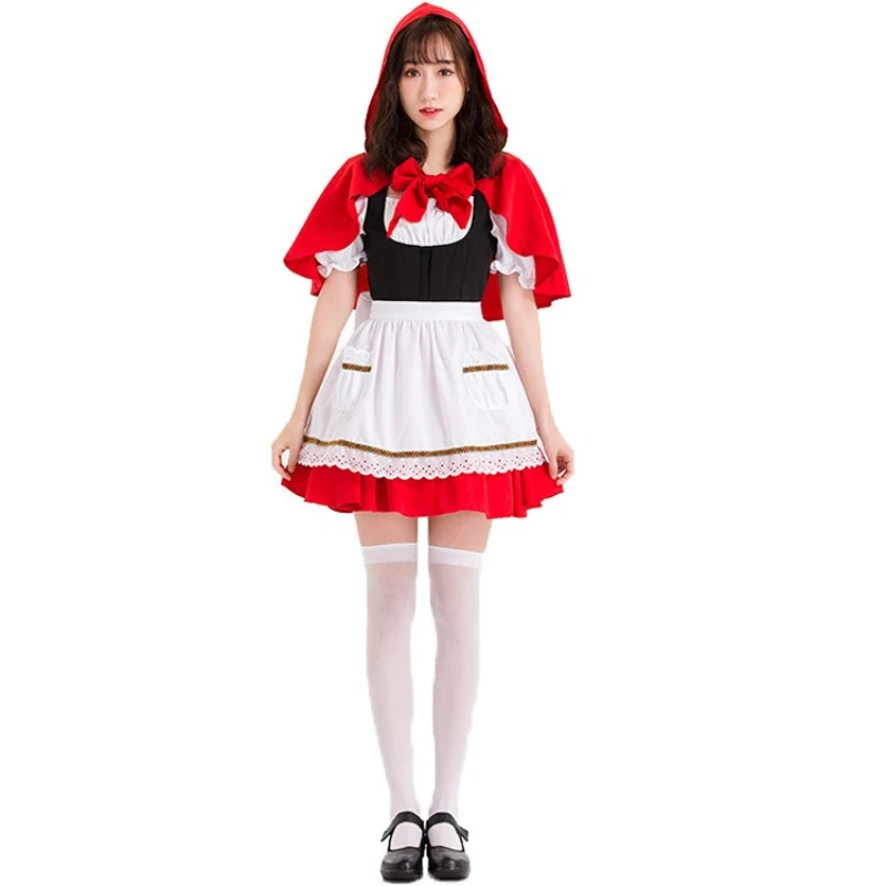Red Riding Hood Cosplay Costume Adult Halloween Party Outfit Nightclub Queen Dress Carnival Fancy Role Play Apparel Suit Scene
Red Riding Hood Cosplay Costume Adult Halloween Party Outfit Nightclub Queen Dress Carnival Fancy Role Play Apparel Suit Scene