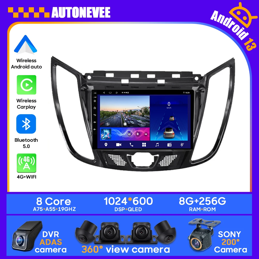 Автомобильный стерео радиоплеер Android 13 для FORD C-Max Kuga Escape 2010-2019, мультимедийный Головной блок с GPS-навигацией, Carplay, Android, авто
Автомобильный стерео радиоплеер Android 13 для FORD C-Max Kuga Escape 2010-2019, мультимедийный Головной блок с GPS-навигацией, Carplay, Android, авто