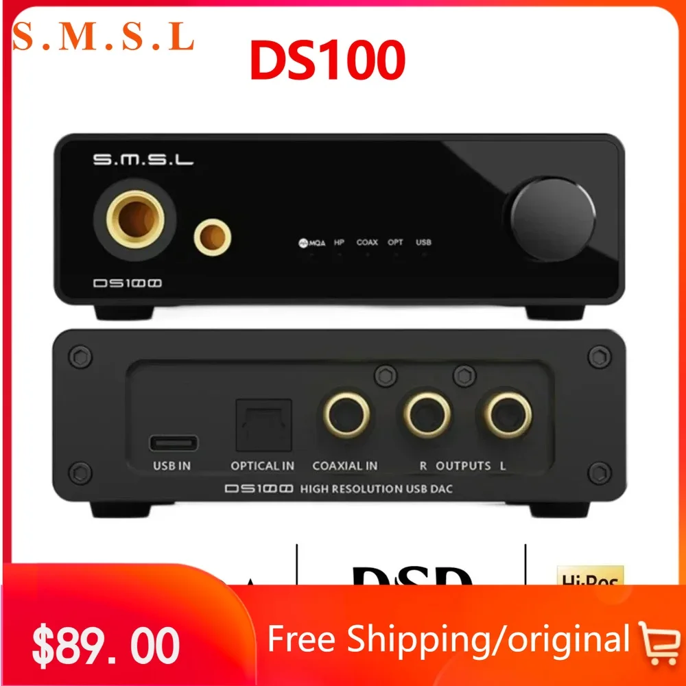 SMSL DS100 Audio Decoder USB MQA-CD XU316 Decktop DAC CS43131 32bit/768kHz DSD512 Coaxial Headphone Amplifier
SMSL DS100 Audio Decoder USB MQA-CD XU316 Decktop DAC CS43131 32bit/768kHz DSD512 Coaxial Headphone Amplifier