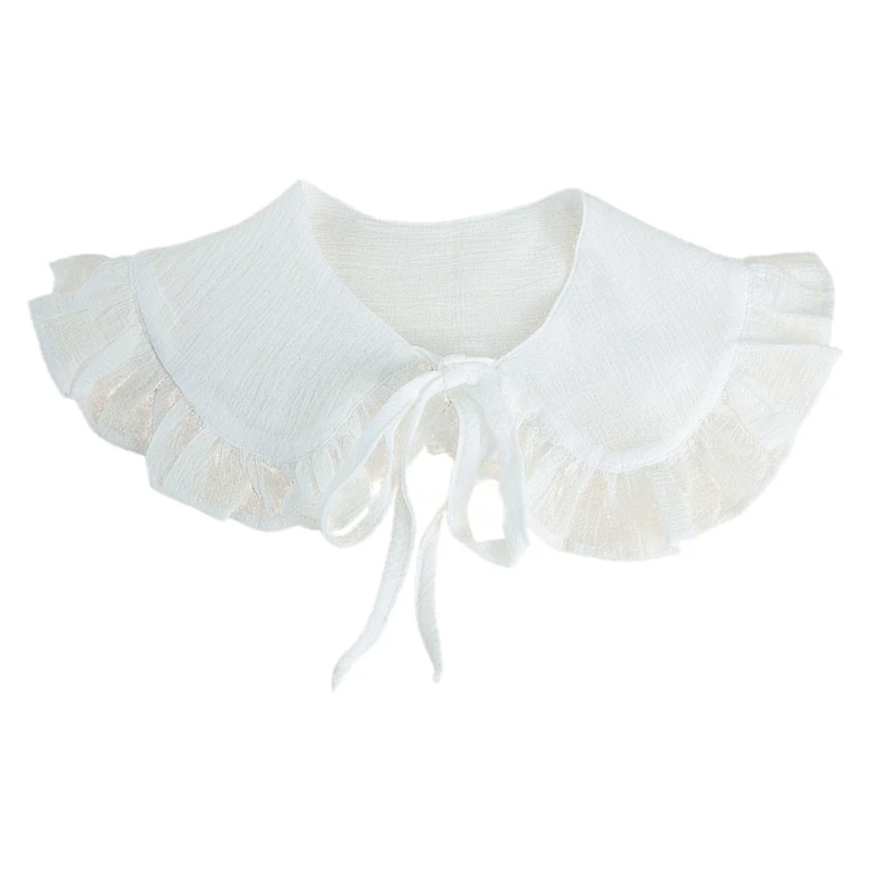 White Shawl for Doll False Fake Collar for Women Girls Ruffled Trim Detachable Half Shirt Lapel Blouse Lace-Up Bandage
White Shawl for Doll False Fake Collar for Women Girls Ruffled Trim Detachable Half Shirt Lapel Blouse Lace-Up Bandage