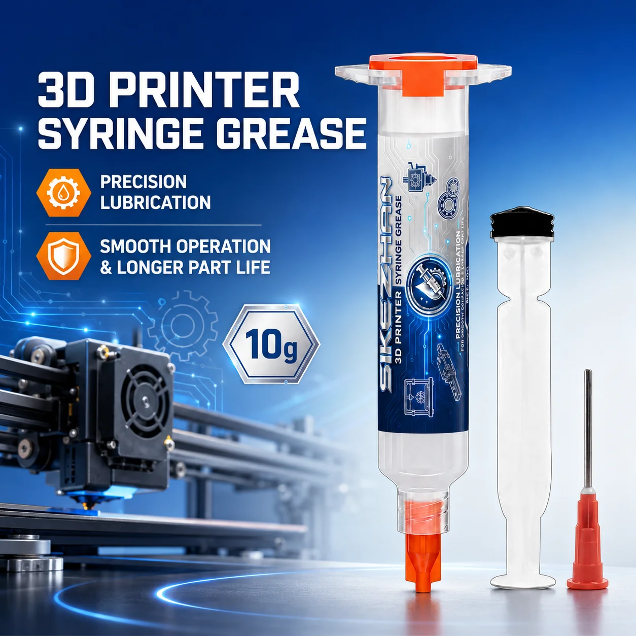 3D Printer Syringe Grease Precision Lubricant Maintenance Tool with Dispensing Needle for Linear Guide Rail Bearings Lead Screws
3D Printer Syringe Grease Precision Lubricant Maintenance Tool with Dispensing Needle for Linear Guide Rail Bearings Lead Screws
