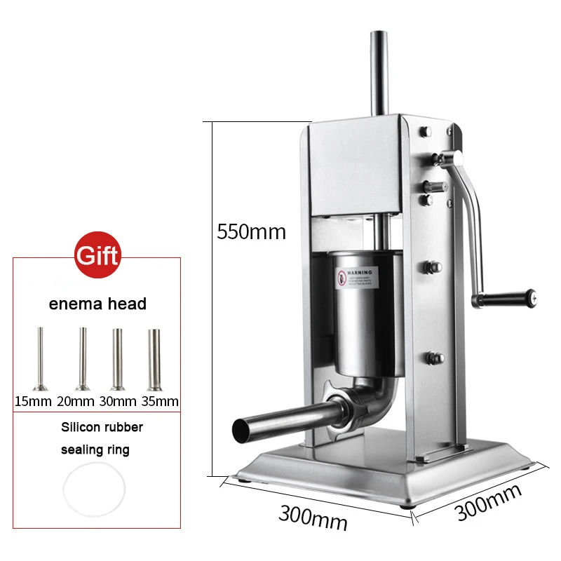 3L Vertical Manual Sausage Stuffer Machine Stainless Steel Filling Production Machine Sausage Meat Filler Sausage Maker
3L Vertical Manual Sausage Stuffer Machine Stainless Steel Filling Production Machine Sausage Meat Filler Sausage Maker