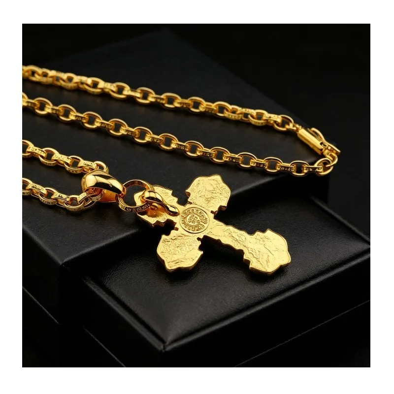 Kro Trendy Golden Flame Cross Style Gold-plated Necklace Fashionable Light Luxury Style Suitable for Men and Women
Kro Trendy Golden Flame Cross Style Gold-plated Necklace Fashionable Light Luxury Style Suitable for Men and Women