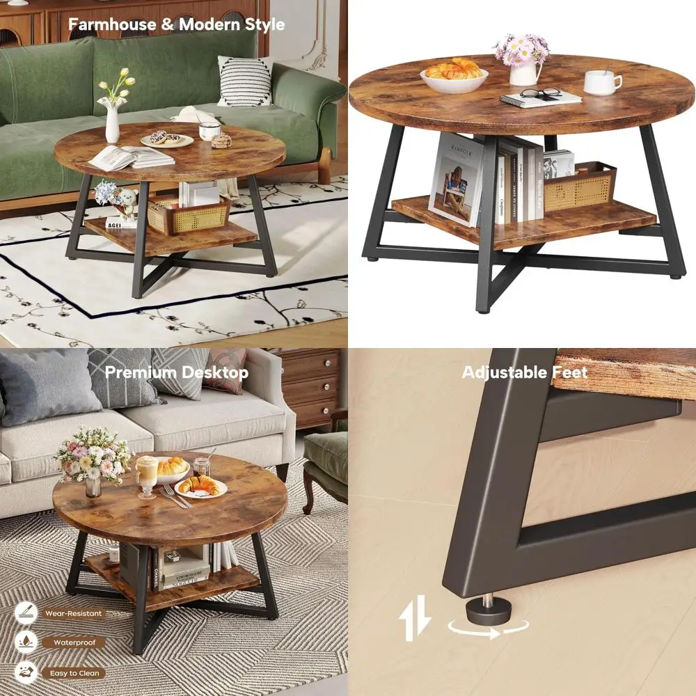 Компактный журнальный столик для хранения вещей, деревенский коричневый деревянный круглый стол для гостиной и домашнего офиса, идеально подходит для небольших помещений, легкий в наличии
Компактный журнальный столик для хранения вещей, деревенский коричневый деревянный круглый стол для гостиной и домашнего офиса, идеально подходит для небольших помещений, легкий в наличии