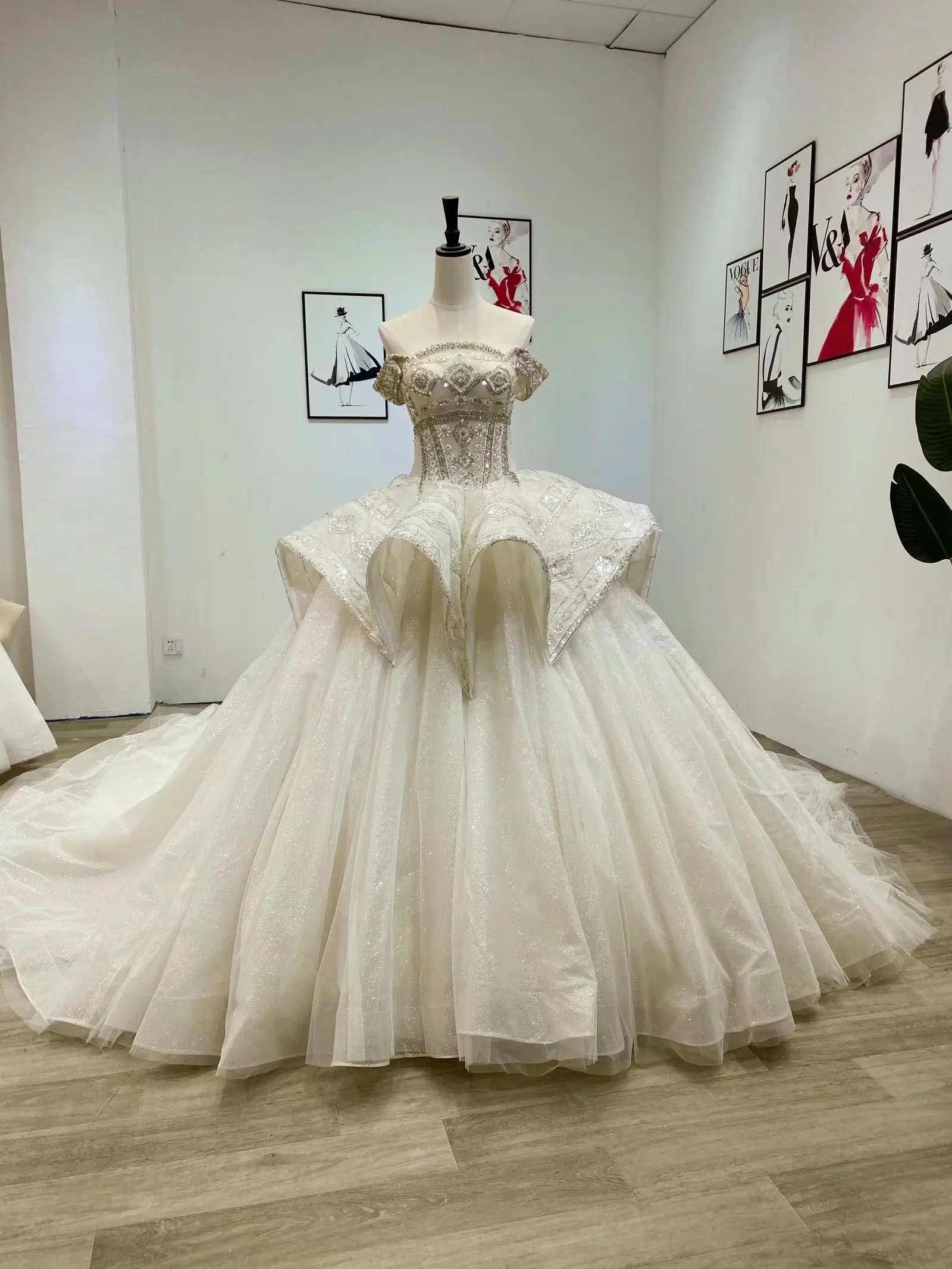 Ball Gown Wedding Dresses Off Shoulder Bateau Neck Strapless Appliques Sequins Floor Length Lace Ruffles Vestido De Novia
Ball Gown Wedding Dresses Off Shoulder Bateau Neck Strapless Appliques Sequins Floor Length Lace Ruffles Vestido De Novia