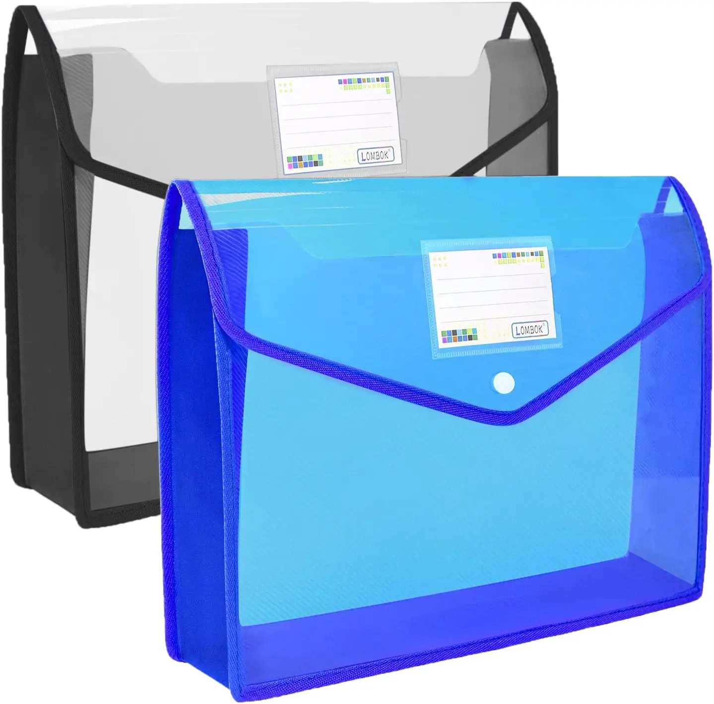 2 Pcs Expandable File Folders Legal Size A4 Document Wallet with Snap Closure, Waterproof PP, Black&Blue
2 Pcs Expandable File Folders Legal Size A4 Document Wallet with Snap Closure, Waterproof PP, Black&Blue
