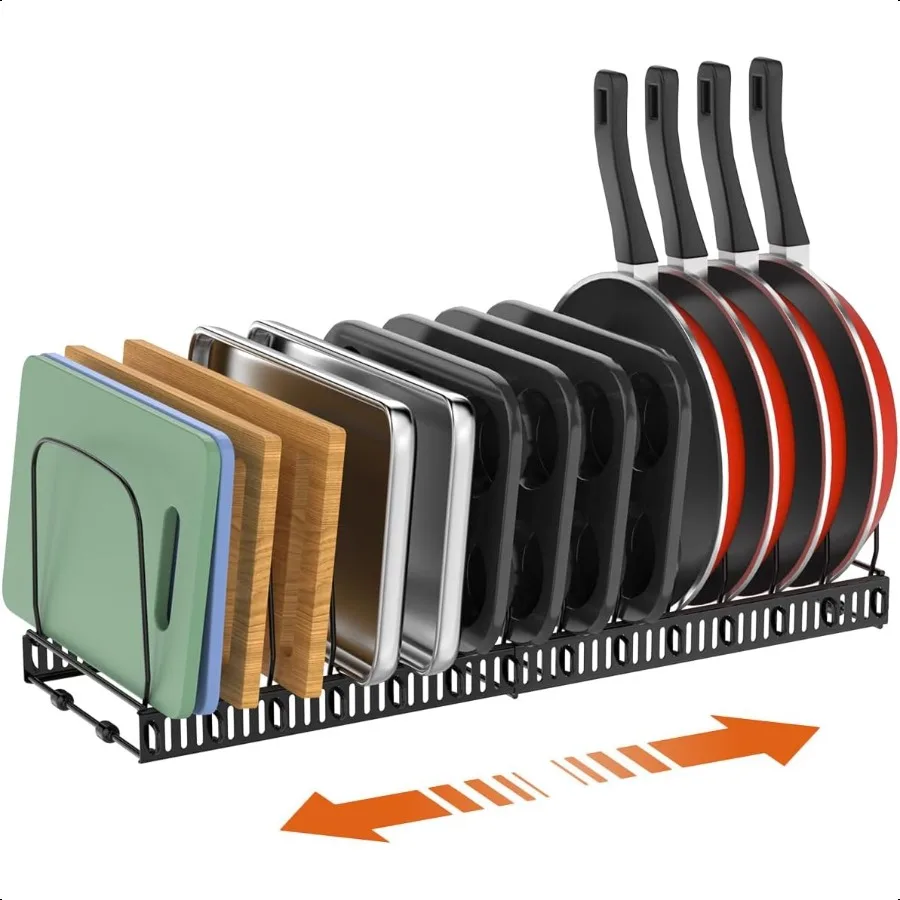 Cutting Board Organizer Rack Expandable Baking Tray and Cookie Sheet Organizer with 14 Adjustable Dividers Bakeware Muffin Tin
Cutting Board Organizer Rack Expandable Baking Tray and Cookie Sheet Organizer with 14 Adjustable Dividers Bakeware Muffin Tin