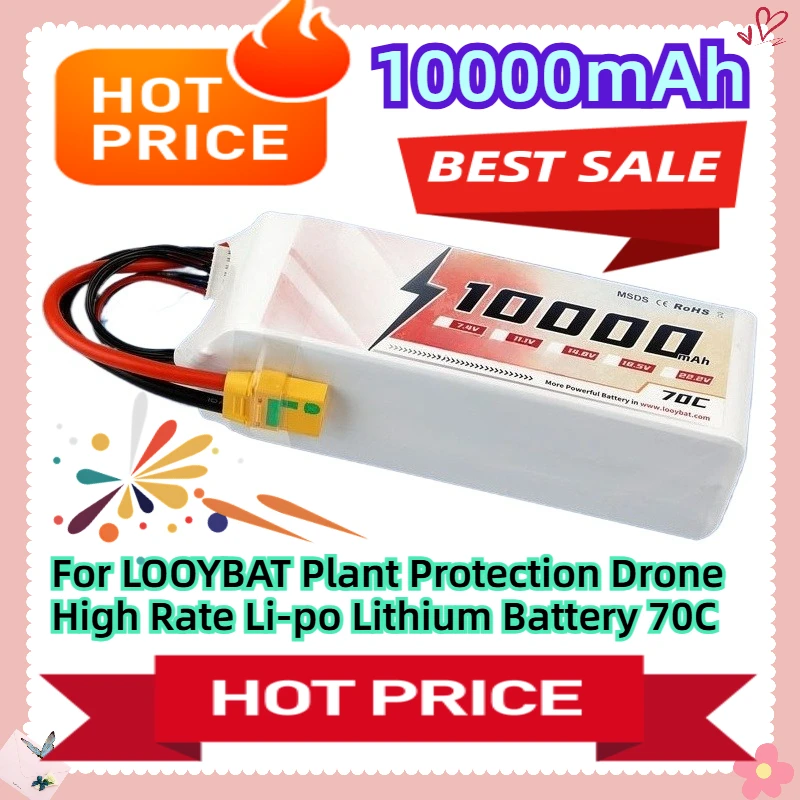For LOOYBAT Plant Protection Drone High Rate Li-po Lithium Battery 10000mAh 70C 7.4V
For LOOYBAT Plant Protection Drone High Rate Li-po Lithium Battery 10000mAh 70C 7.4V