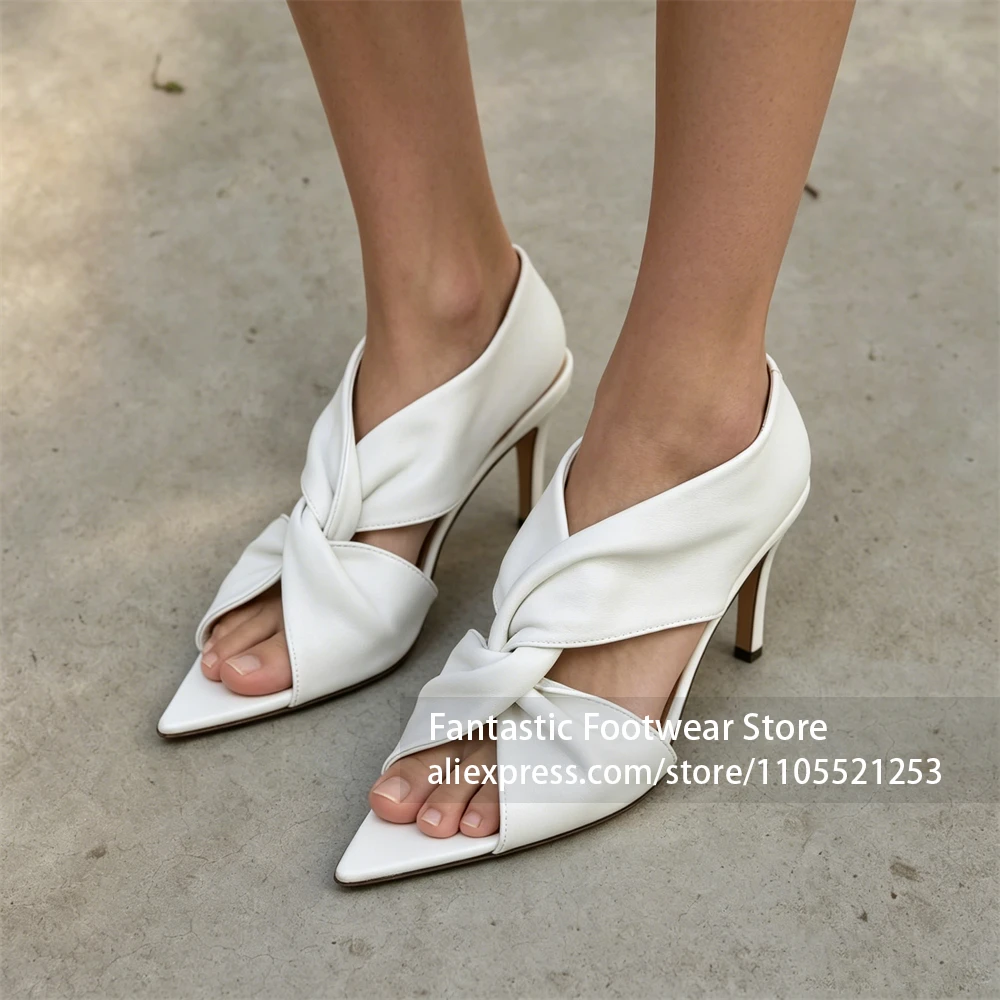 White Twisted Knot Pointed Toe High Heels Side Cut Out Slip On Elegant Dress Pumps Party Wedding Office Casual Shoes for Ladies
White Twisted Knot Pointed Toe High Heels Side Cut Out Slip On Elegant Dress Pumps Party Wedding Office Casual Shoes for Ladies