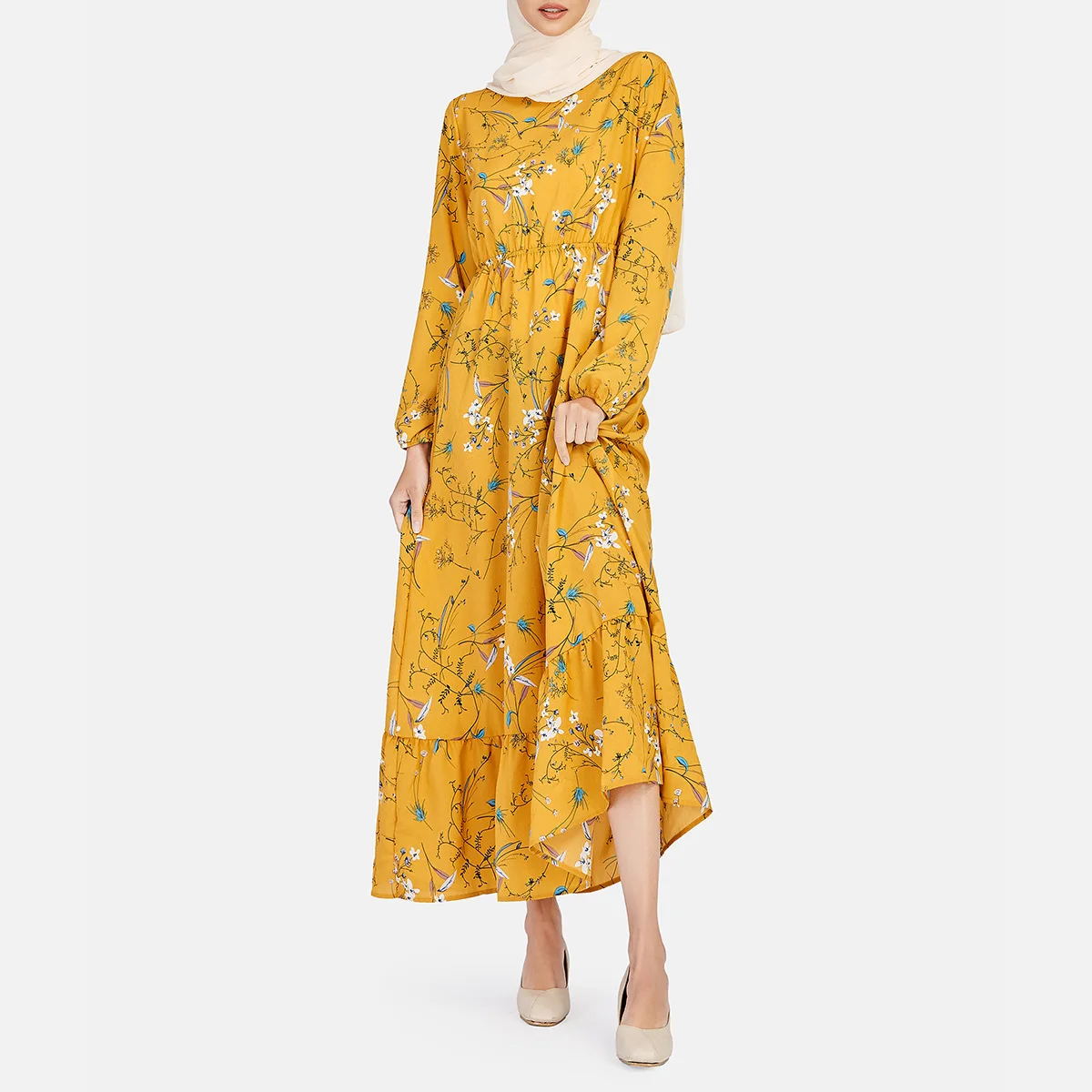 Muslim Women's Floral Dress 2023 Spring Summer New Fashion Loose Long Sleeved Dresses Elegant Ladies Abaya Robes
Muslim Women's Floral Dress 2023 Spring Summer New Fashion Loose Long Sleeved Dresses Elegant Ladies Abaya Robes