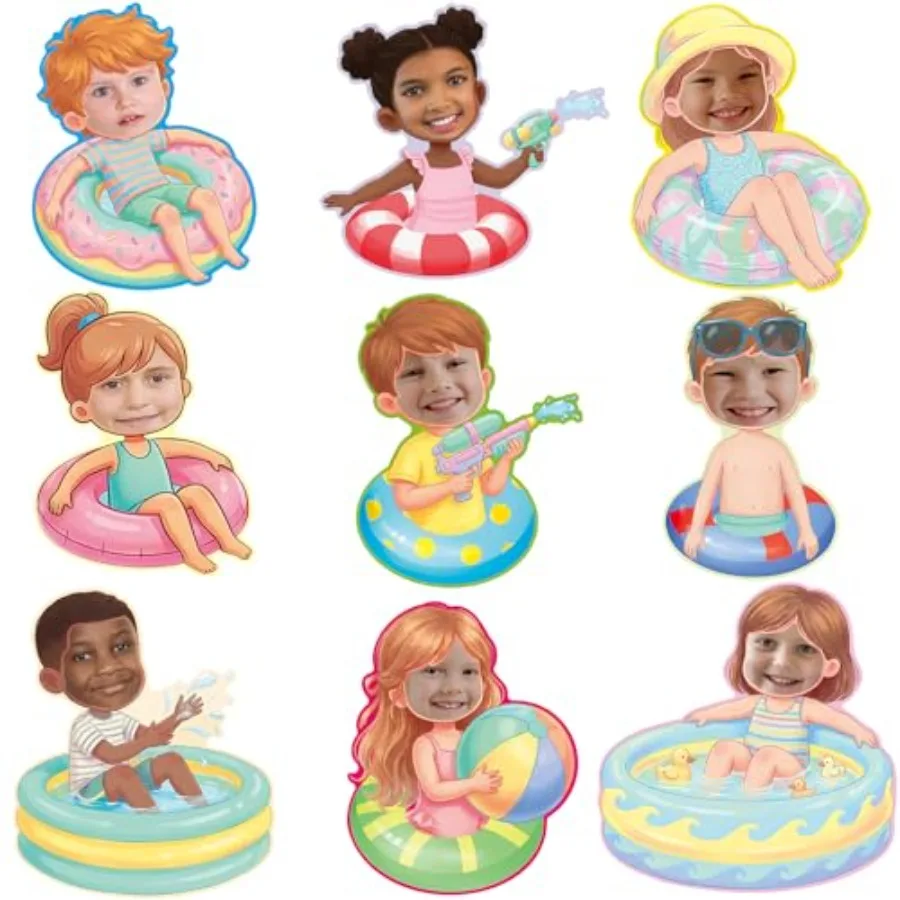 45Pcs Summer Cutouts Swimming Pool Theme Cut-Outs with Photo Space for DIY Crafts Swim Ring Bulletin Board Decorations for Summ
45Pcs Summer Cutouts Swimming Pool Theme Cut-Outs with Photo Space for DIY Crafts Swim Ring Bulletin Board Decorations for Summ
