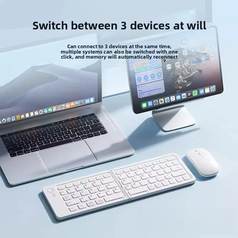 Bluetooth wireless folding keyboard Mouse set Multi-device laptop tablet folding keyboard can be used together
Bluetooth wireless folding keyboard Mouse set Multi-device laptop tablet folding keyboard can be used together