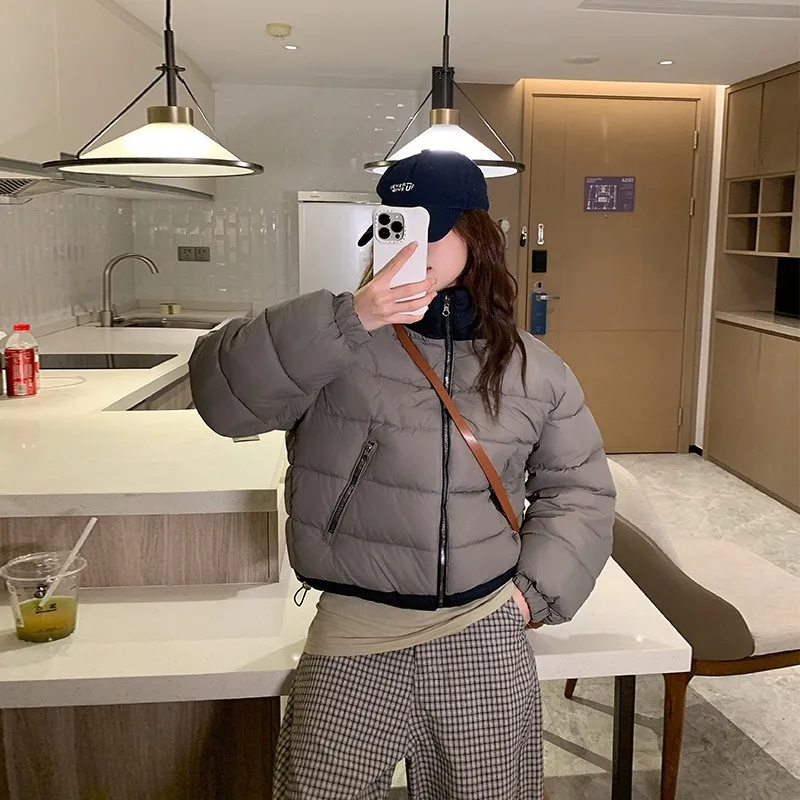 Winter Two Sides Warm Harajuku Puffer Jacket Women High Neck Spliced Zipper Pockets Cotton-Padded Coat Korean Drawsting Thick
Winter Two Sides Warm Harajuku Puffer Jacket Women High Neck Spliced Zipper Pockets Cotton-Padded Coat Korean Drawsting Thick