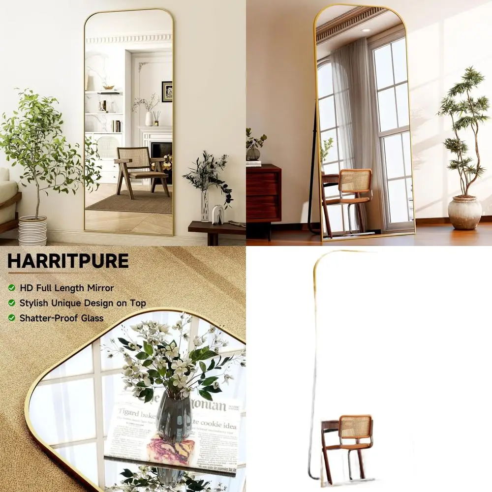 71 Tall 28 Wide Floor Mirror with Stand for Home, Gold Finish
71 Tall 28 Wide Floor Mirror with Stand for Home, Gold Finish