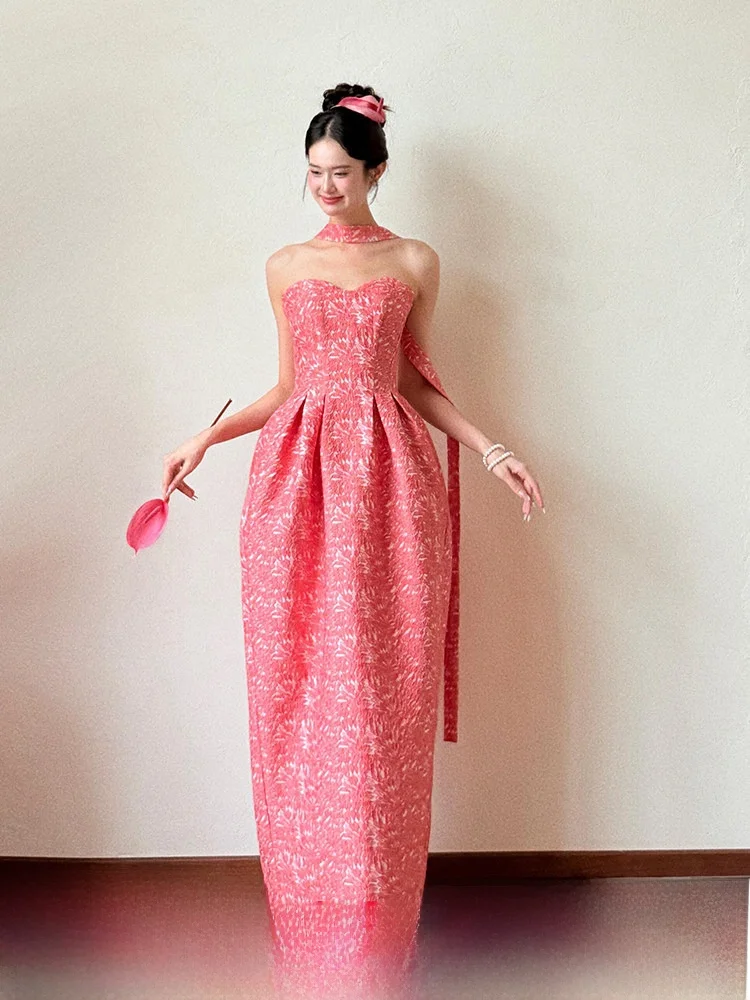 Ele Chinese Sle Wedding Dr Women's Morning Robe Pink Strapl Gown for Wedding Banquet Celebration Long Evening Gown
Ele Chinese Sle Wedding Dr Women's Morning Robe Pink Strapl Gown for Wedding Banquet Celebration Long Evening Gown