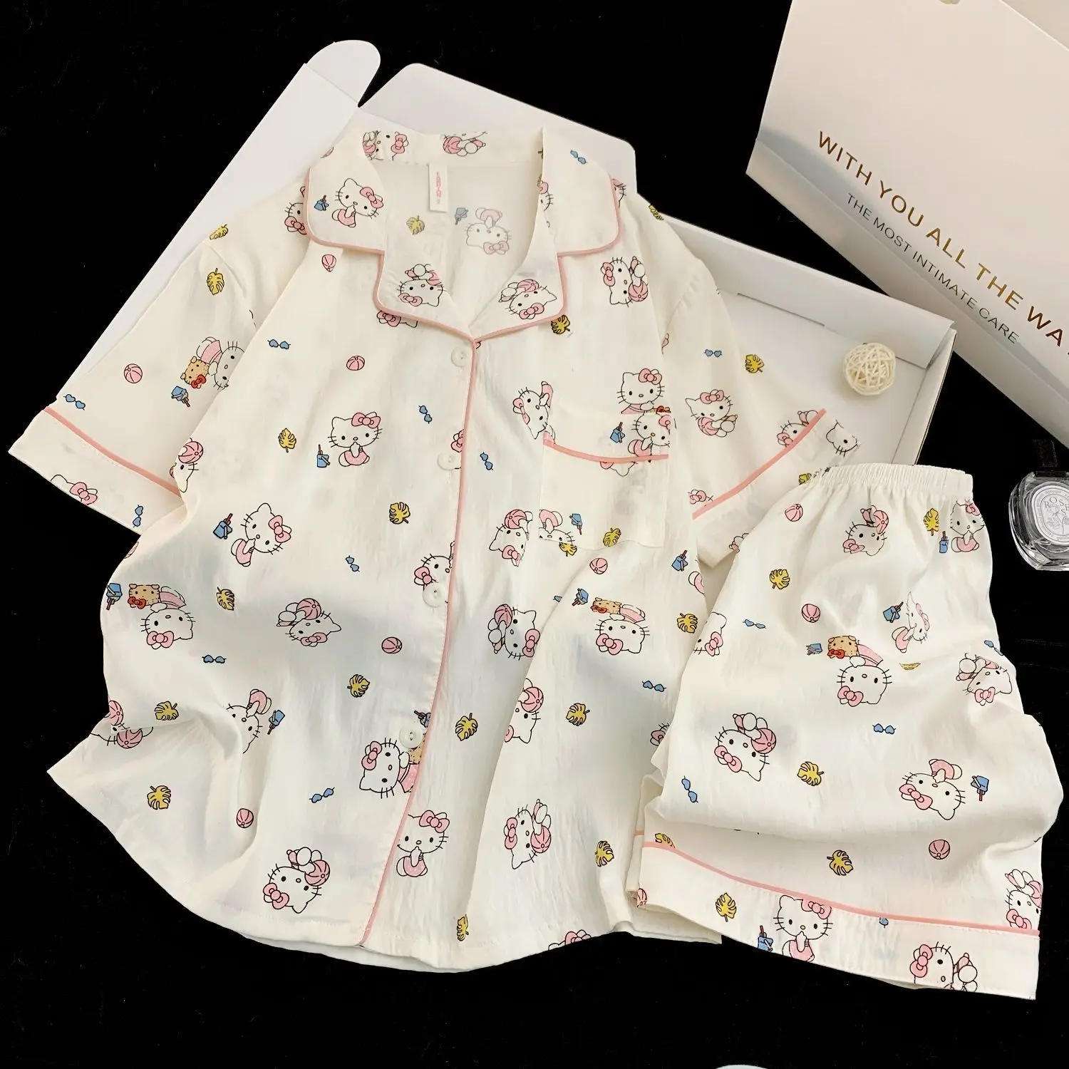 Sanrio Cute Pajamas Hello Kitty Sleepwear Cartoon Nightwear Shorts Short Sleeve Pyjamas Summer Pijama Women Home Clothes 2 Piece
Sanrio Cute Pajamas Hello Kitty Sleepwear Cartoon Nightwear Shorts Short Sleeve Pyjamas Summer Pijama Women Home Clothes 2 Piece