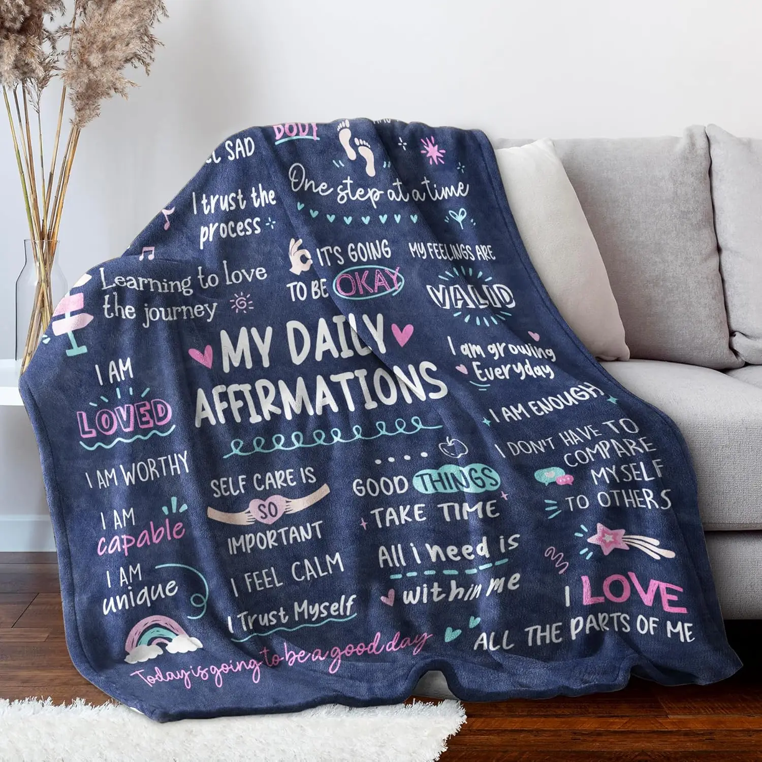 Inspirational Daily Affirmations Throw Blanket for Self - Care & Positive Vibes
Inspirational Daily Affirmations Throw Blanket for Self - Care & Positive Vibes