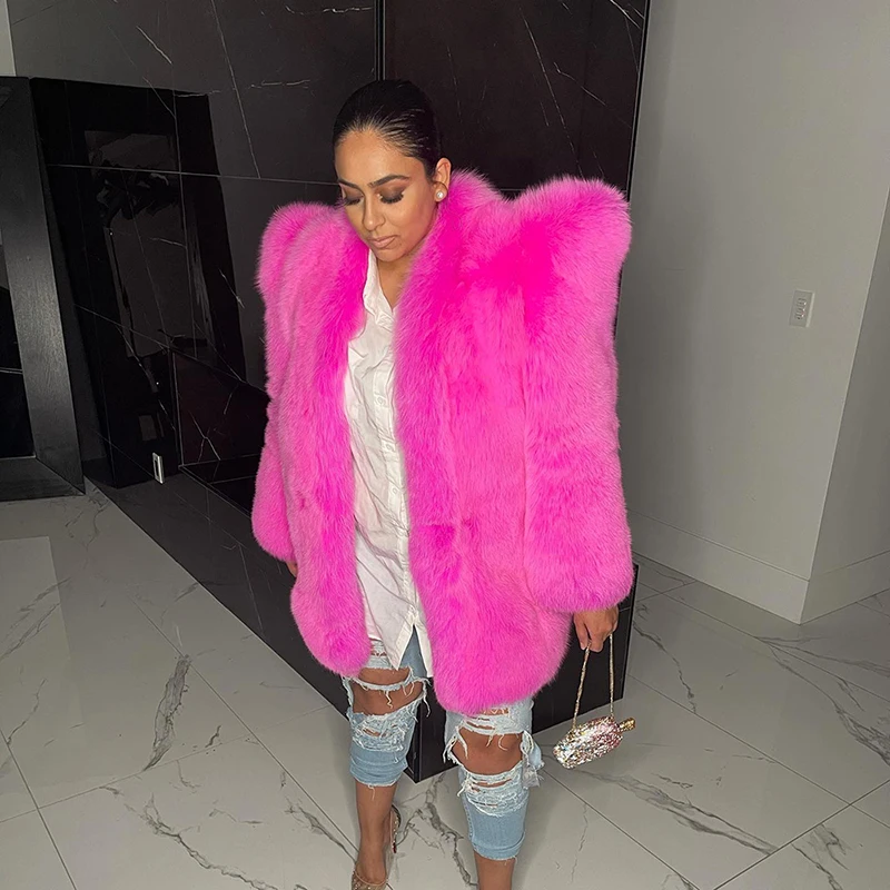 Natural Real Fox Pink Fur Coat Women Winter Thicken Luxury Outertwear 2022 Winter Shoulder Pad Style Genuine Fox Fur Jacket Lady
Natural Real Fox Pink Fur Coat Women Winter Thicken Luxury Outertwear 2022 Winter Shoulder Pad Style Genuine Fox Fur Jacket Lady