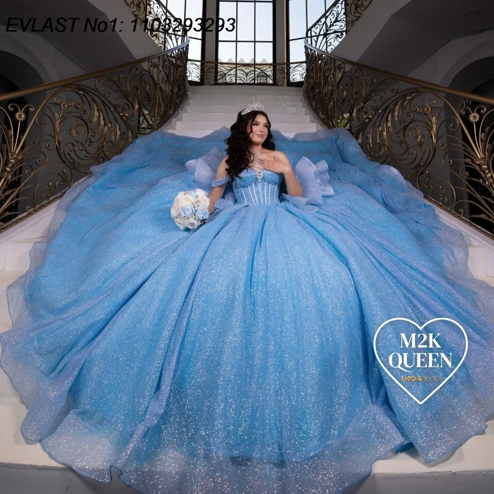 EVLAST индивидуальное небесно-голубое платье Quinceanera, бальное платье, блестящая аппликация, корсет с бисером, многоуровневое сладкое платье 16, Vestido De 15 Anos E1Q532
EVLAST индивидуальное небесно-голубое платье Quinceanera, бальное платье, блестящая аппликация, корсет с бисером, многоуровневое сладкое платье 16, Vestido De 15 Anos E1Q532