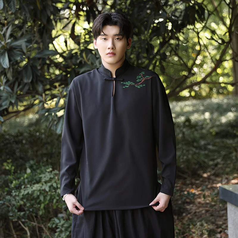 Embroidered Long Sve irt Stand Collar Men's New Sle Chinese Sle Button down Cotton Linen Spring Autumn Winter Jaet
Embroidered Long Sve irt Stand Collar Men's New Sle Chinese Sle Button down Cotton Linen Spring Autumn Winter Jaet