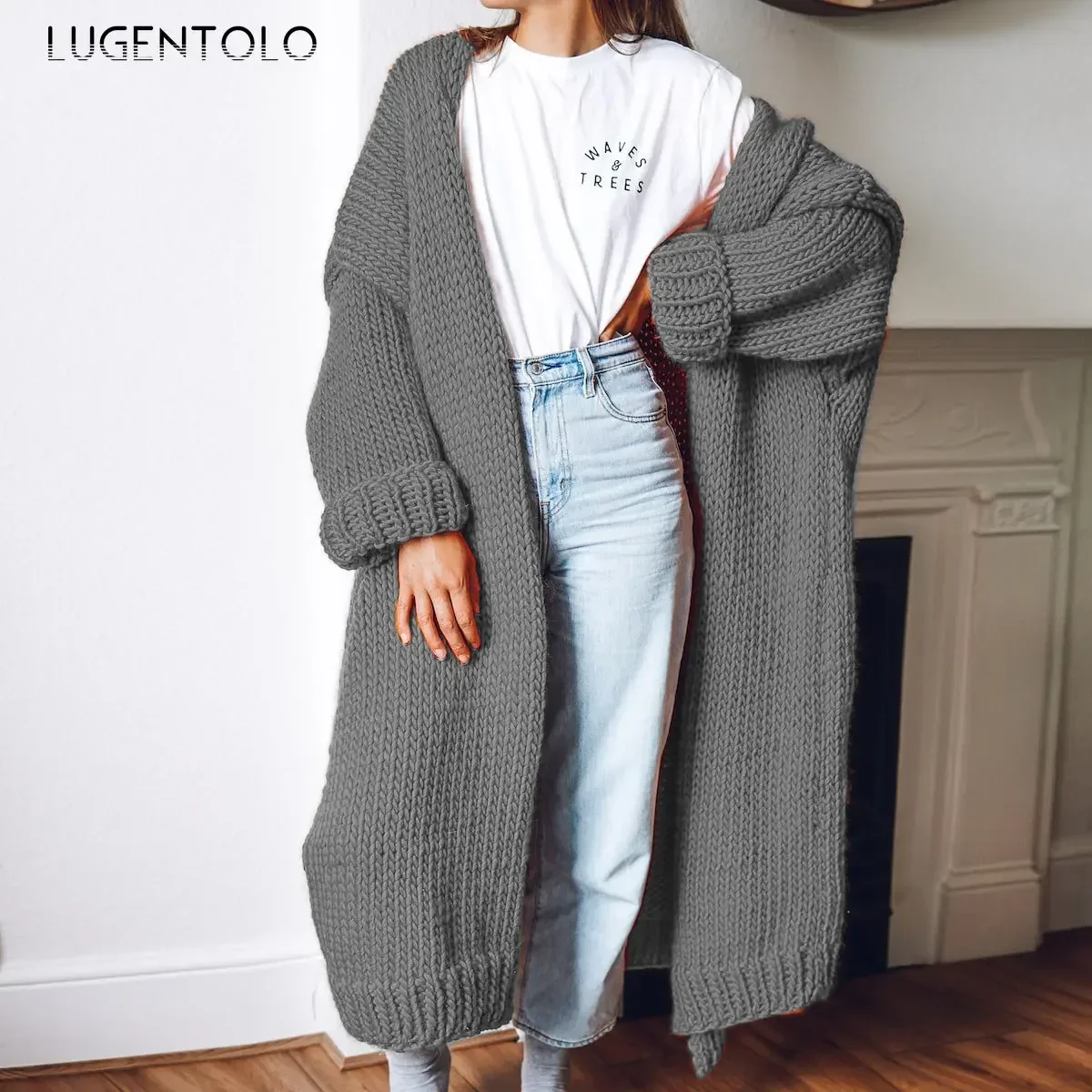 Women Loose Cardigan Sweater Autumn Winter Solid Casual Female Simple Fashion Long Crochet Knitted Sweaters
Women Loose Cardigan Sweater Autumn Winter Solid Casual Female Simple Fashion Long Crochet Knitted Sweaters