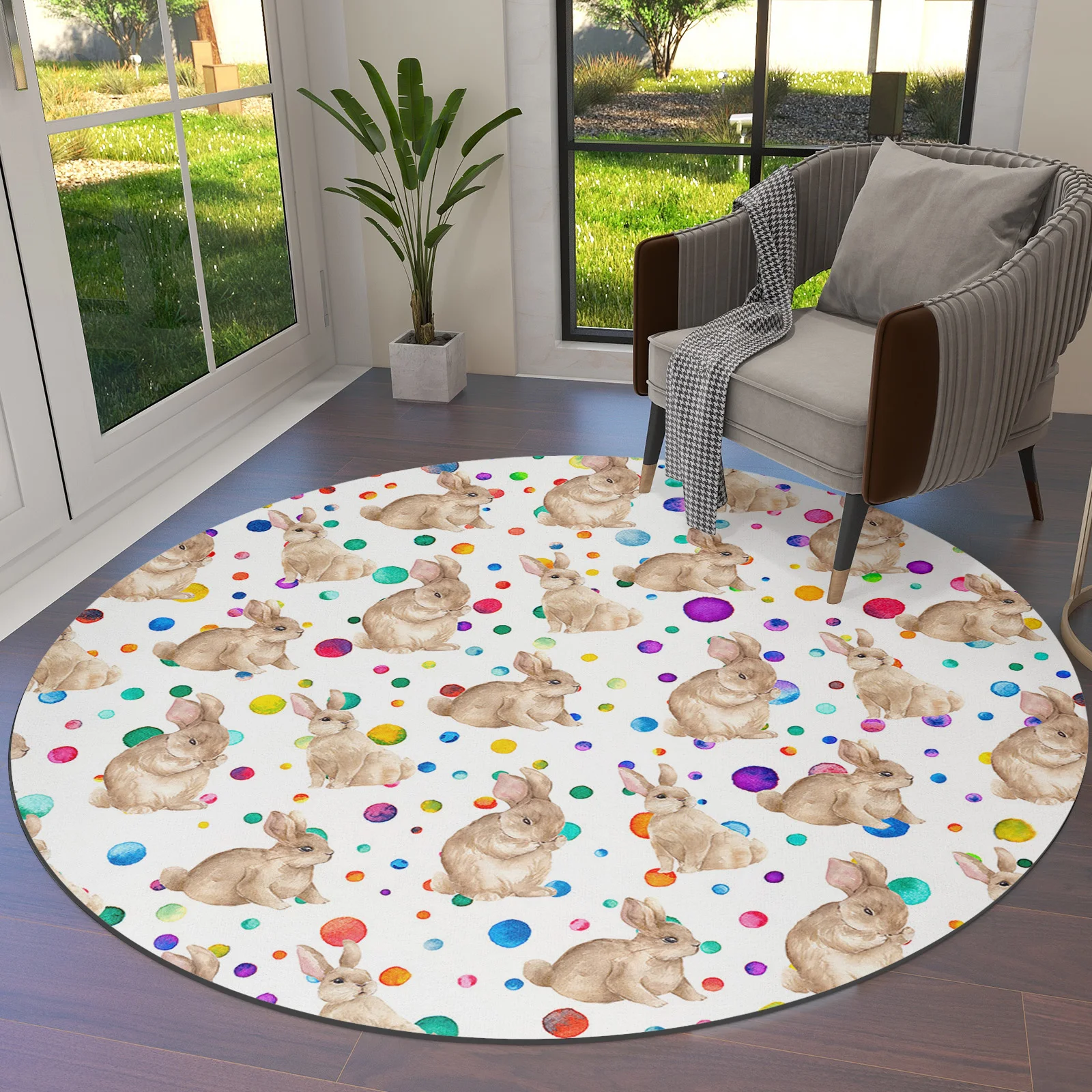 Rabbit Flowers Watercolor Eggs Round Area Rug Carpets For Living Room Large Mat Home Bedroom Kid Room Decoration
Rabbit Flowers Watercolor Eggs Round Area Rug Carpets For Living Room Large Mat Home Bedroom Kid Room Decoration