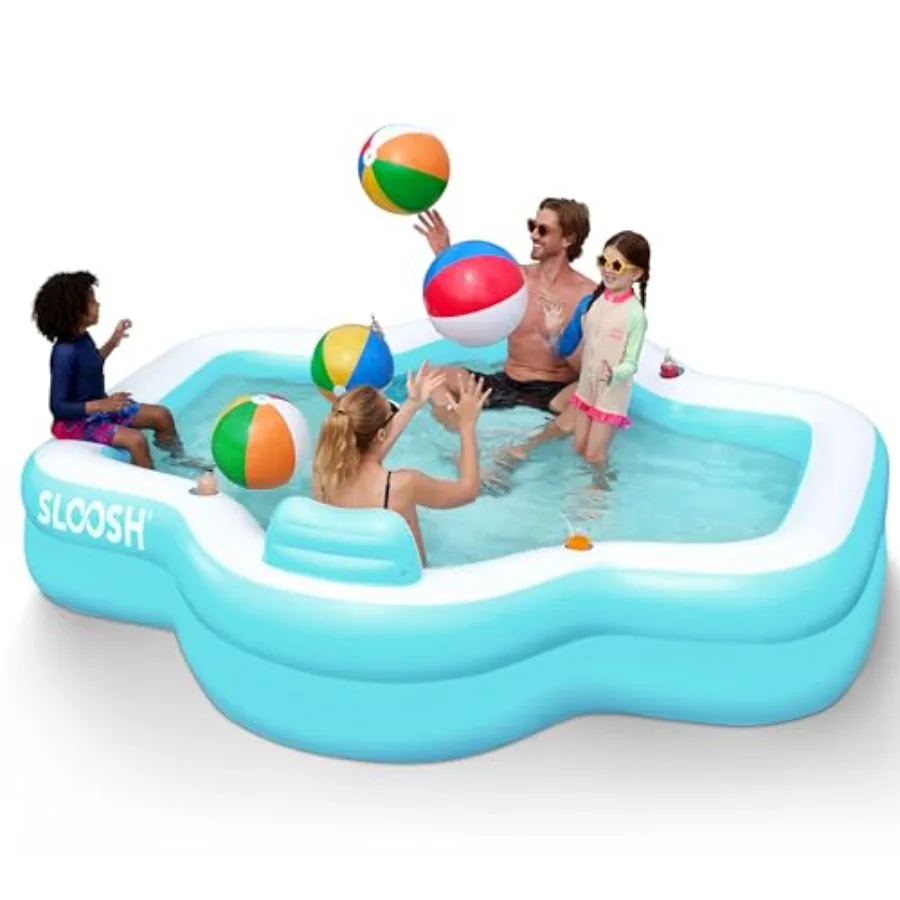 Inflatable Pool for Family Backyard Summer Water Lawn, Cyan, Durable Thickened PVC with Seats, Backrest and Cup Holders, 120 x
Inflatable Pool for Family Backyard Summer Water Lawn, Cyan, Durable Thickened PVC with Seats, Backrest and Cup Holders, 120 x