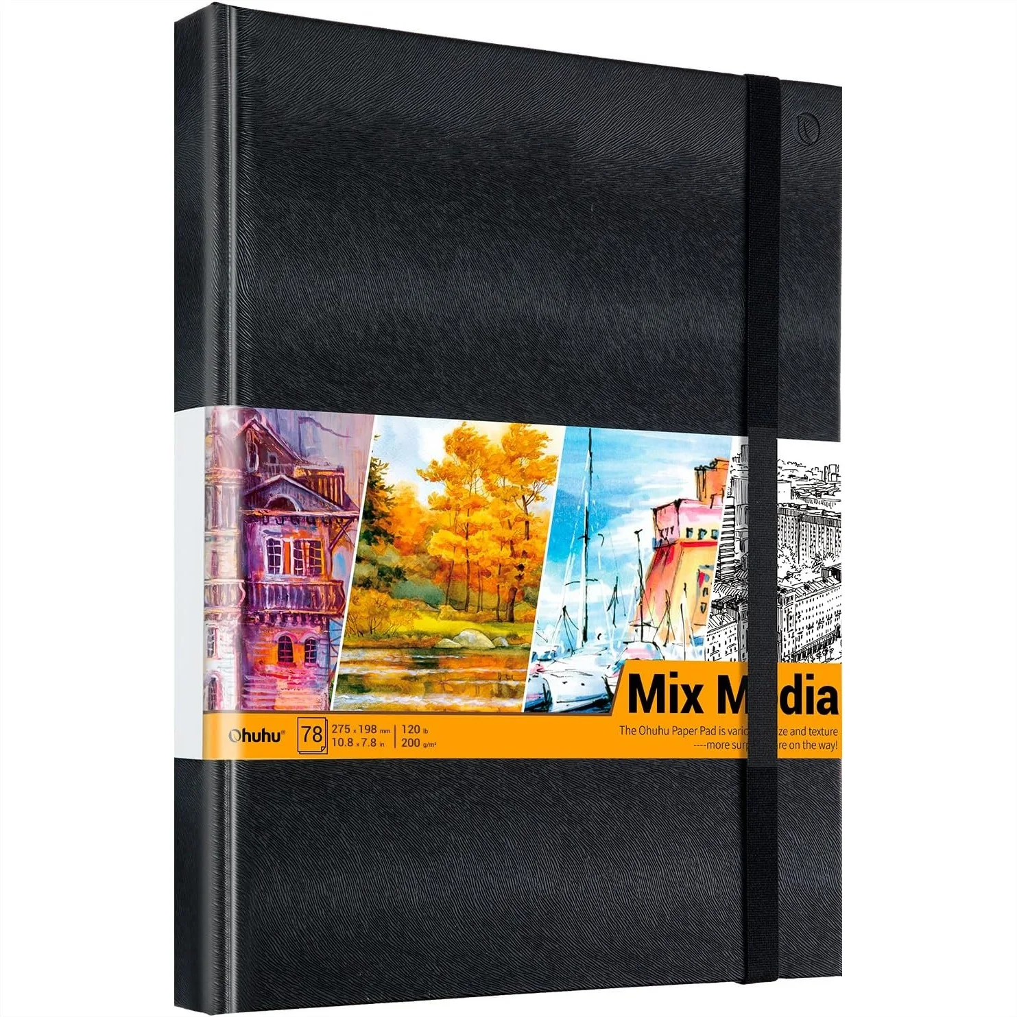 Mixed Media Art Sketchbook, 10.8x7.8in, 120lb/200gsm Heavyweight Paper, 78 Sheets/156 Pages, PU Hardcover Pad for Acrylic
Mixed Media Art Sketchbook, 10.8x7.8in, 120lb/200gsm Heavyweight Paper, 78 Sheets/156 Pages, PU Hardcover Pad for Acrylic