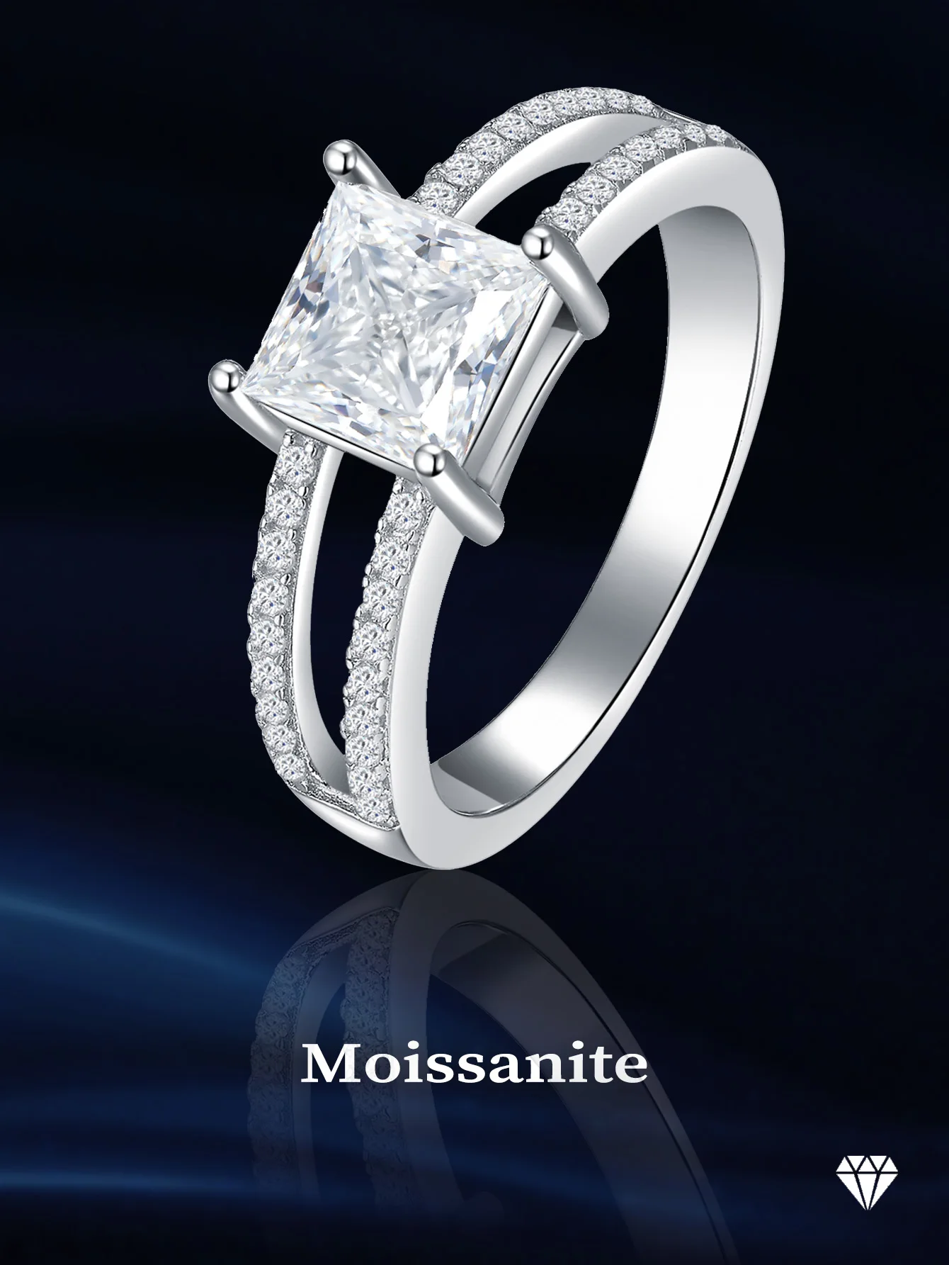 Elegant Woman's Rings Moissanite Ring 925 6*6mm Princess Cut Wedding Ring for Couple
Elegant Woman's Rings Moissanite Ring 925 6*6mm Princess Cut Wedding Ring for Couple