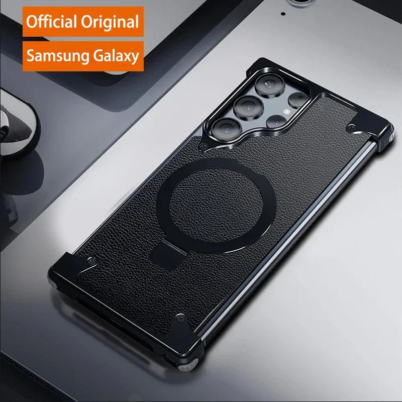 Metal Corner Pad No Border Phone Case For Samsung Galaxy S24 Ultra S23 Ultra Backboard Magnetic Ring Holder Leather Phone Cover
Metal Corner Pad No Border Phone Case For Samsung Galaxy S24 Ultra S23 Ultra Backboard Magnetic Ring Holder Leather Phone Cover