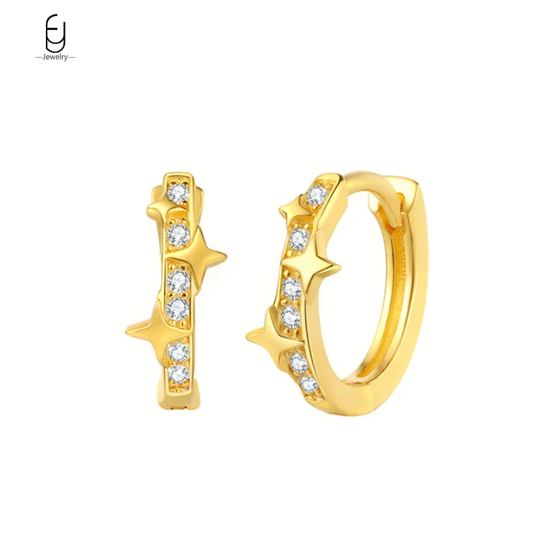 925 Sterling Silver Ear Needle Star Hoop Earrings for Women Fashion Zircon Piercing Huggie Earrings Luxury Jewelry Accessories
925 Sterling Silver Ear Needle Star Hoop Earrings for Women Fashion Zircon Piercing Huggie Earrings Luxury Jewelry Accessories