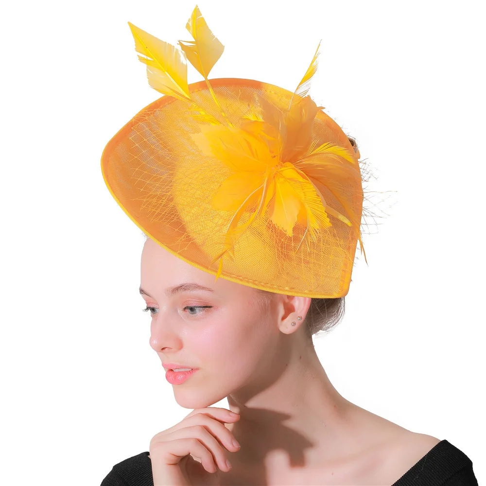 Fashion Ladies Wedding hat Fascinator Bases Bride Headdress Headwear with Feather flower Millinery Hat Hair Accessories
Fashion Ladies Wedding hat Fascinator Bases Bride Headdress Headwear with Feather flower Millinery Hat Hair Accessories