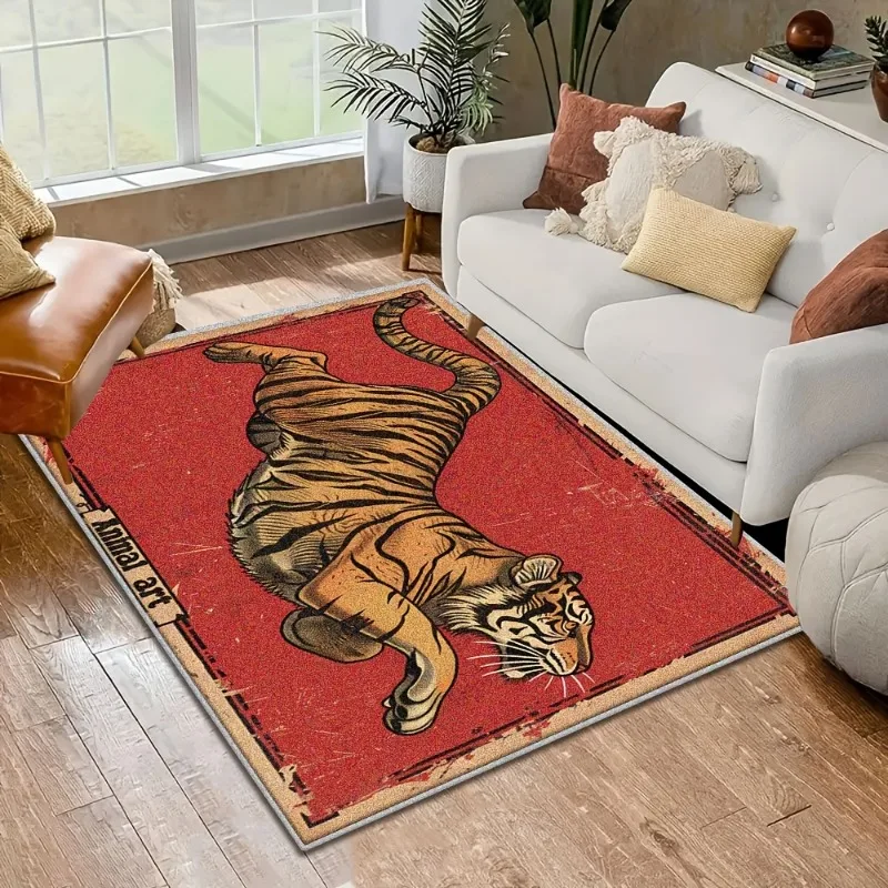 Tiger Patterned Carpets for Dormitories and Living Rooms, Animal Patterns, Red Home Decor Mats for Both Indoor and Outdoor Use
Tiger Patterned Carpets for Dormitories and Living Rooms, Animal Patterns, Red Home Decor Mats for Both Indoor and Outdoor Use